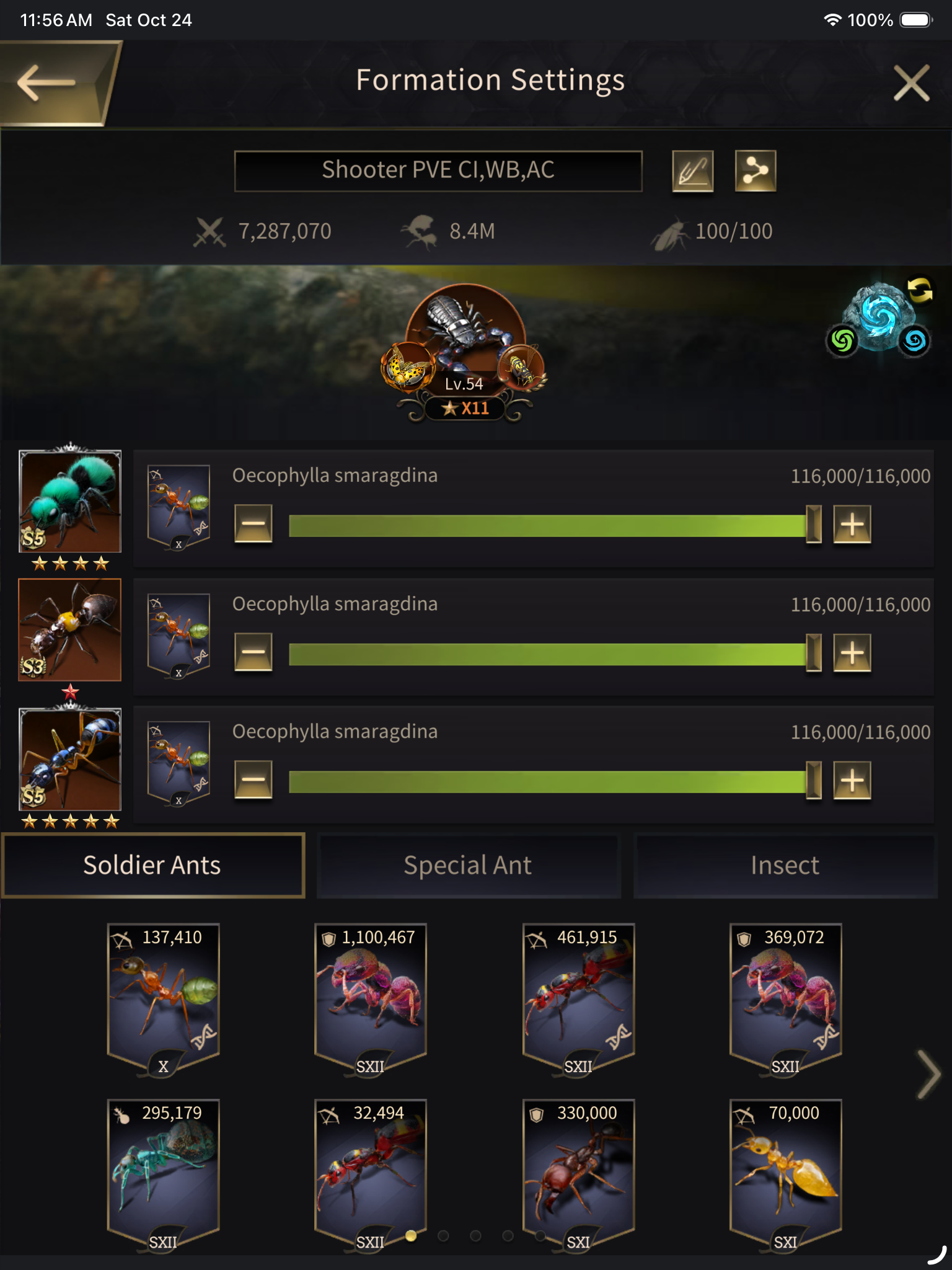 Shooter PvE formation, saved preset name hidden